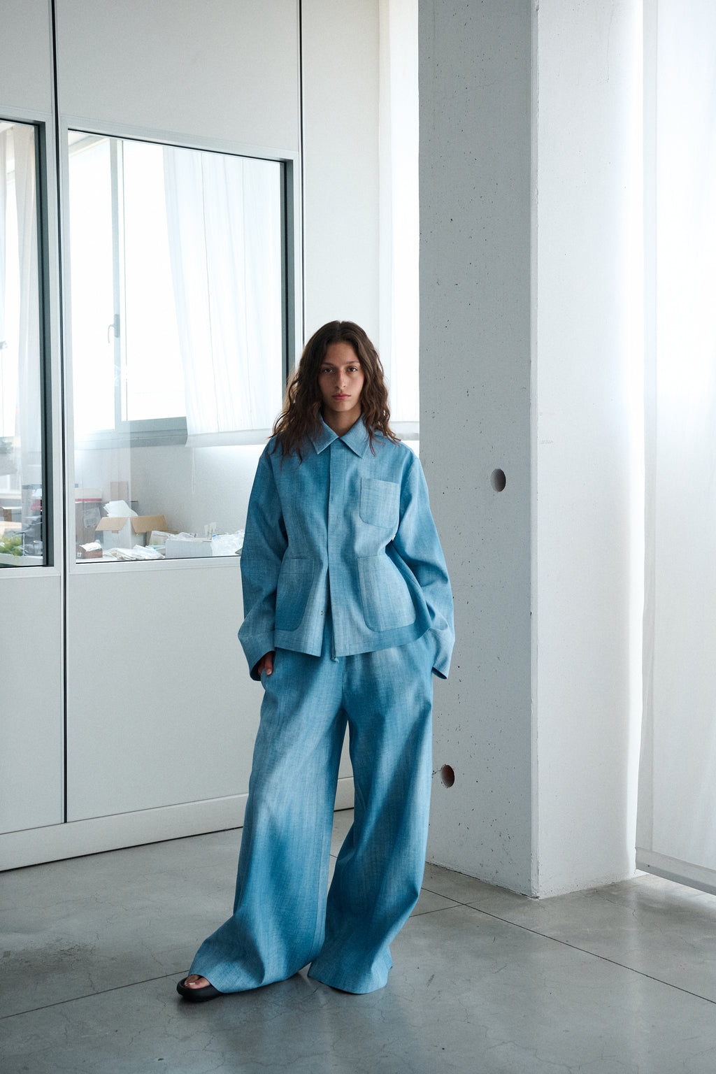 Flowy Pants – Cotton Cloudy Blue