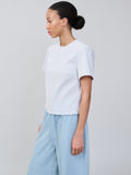 Crisp Top – Cotton Microstripe Light Blue