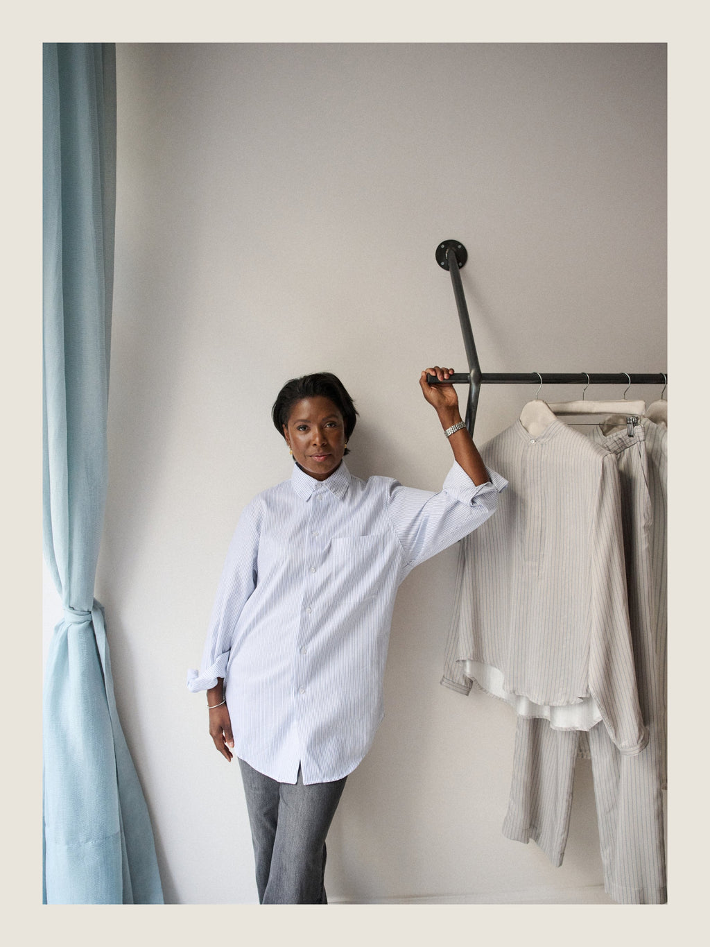 Crisp Shirt in Blue Striped Poplin