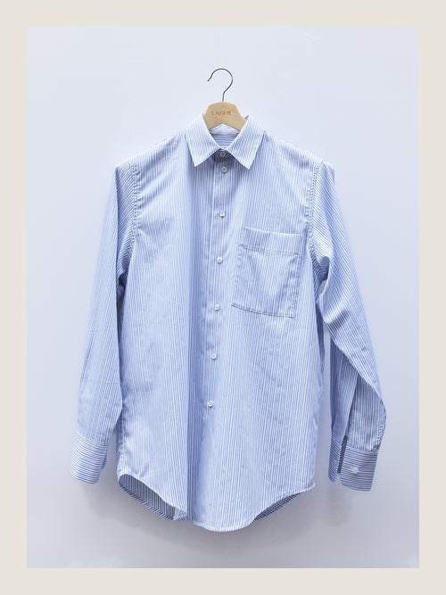 Crisp Shirt in Blue Striped Poplin
