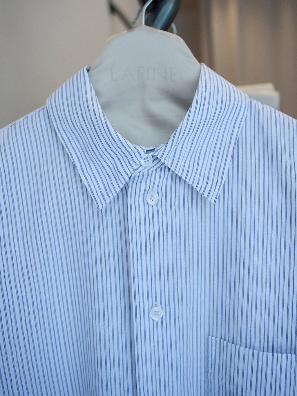 Crisp Shirt in Blue Striped Poplin