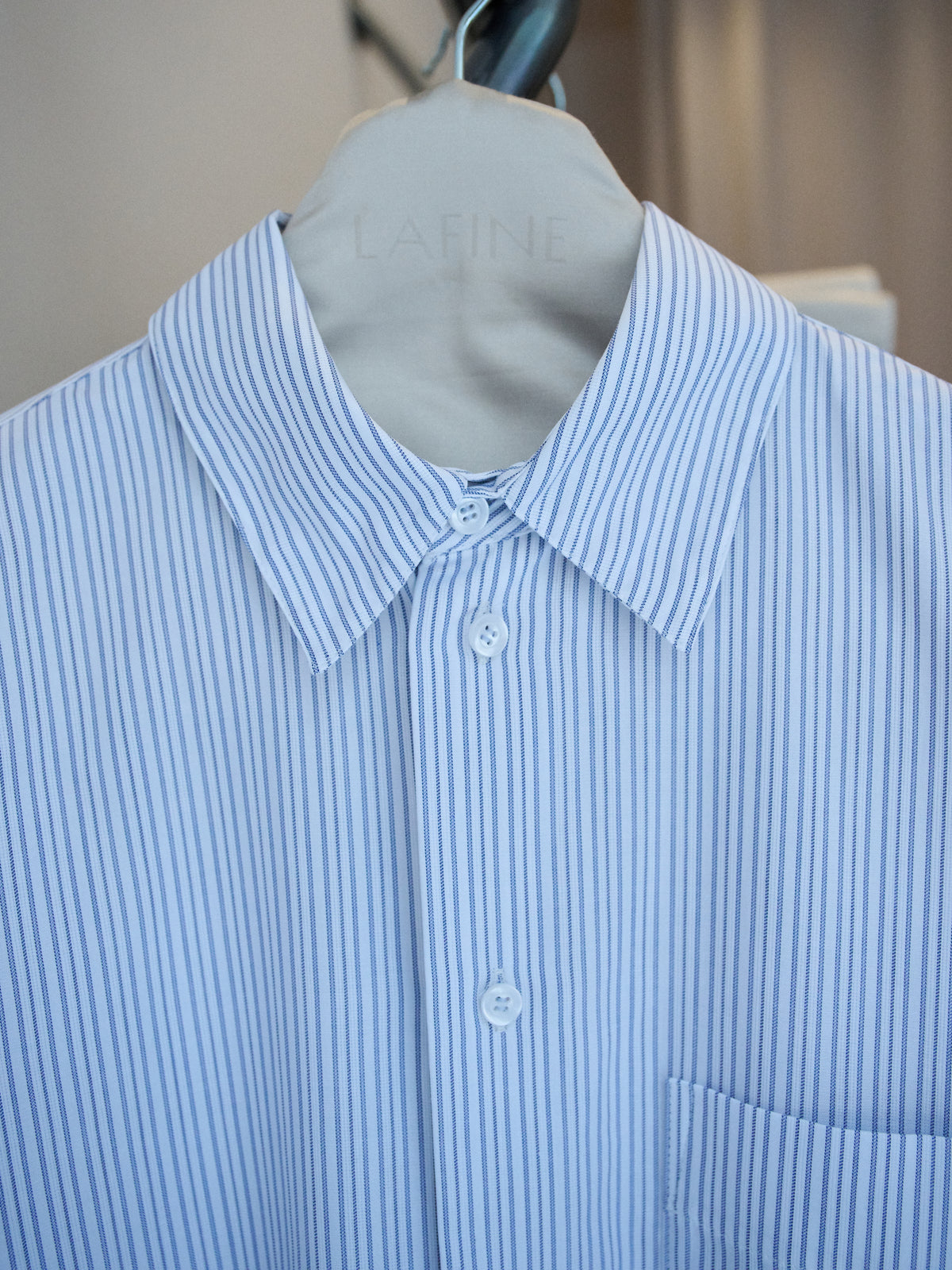 Crisp Shirt in Blue Striped Poplin