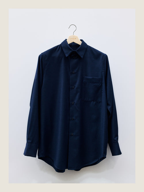 Crisp Shirt in Woad Wool