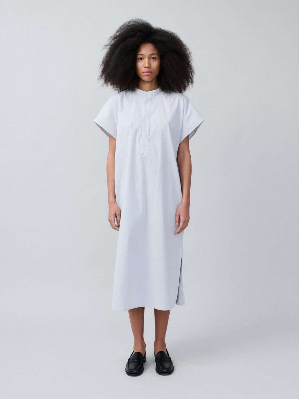 Chemisier – Cotton Microstripe Light Blue