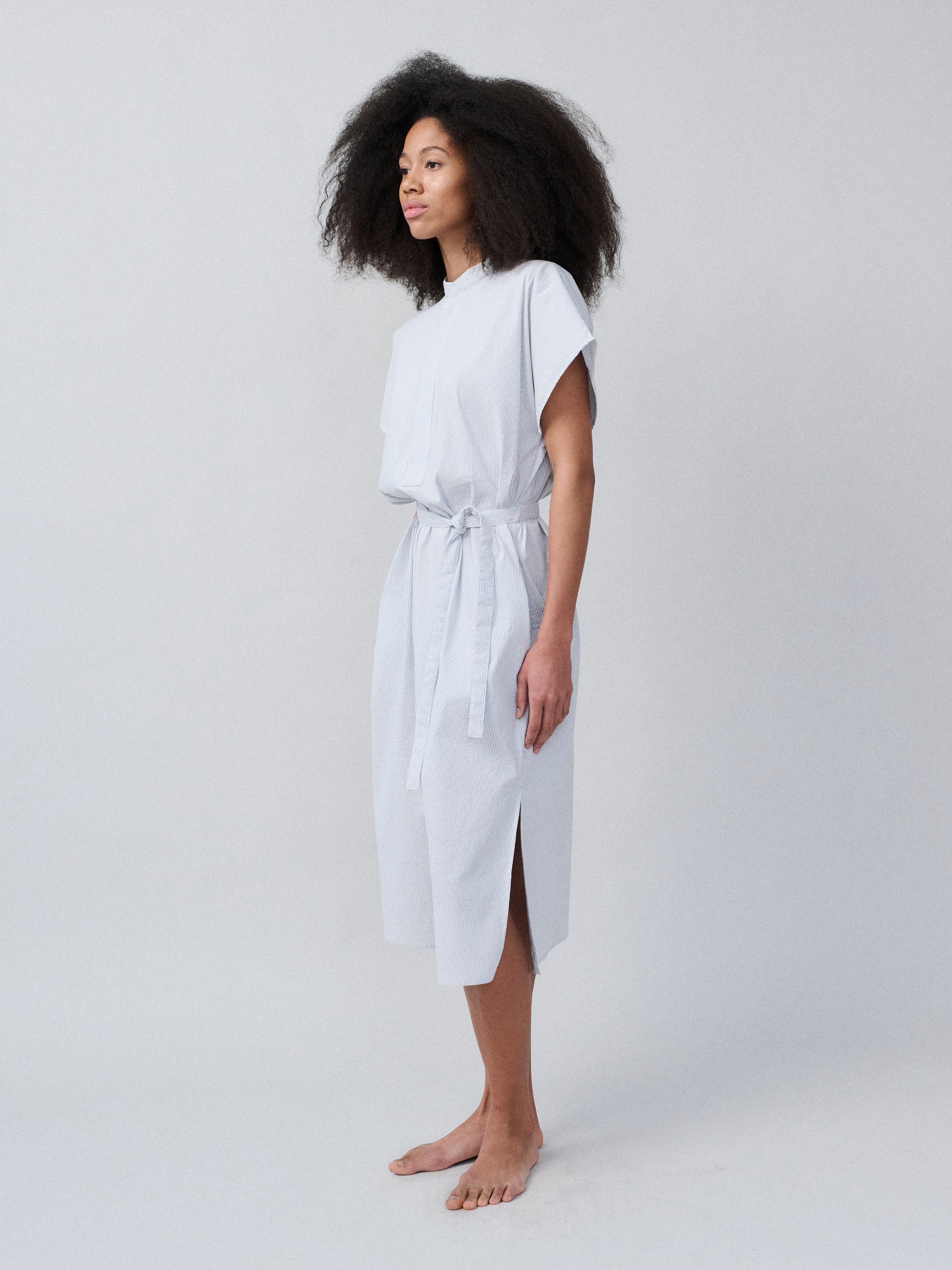 Chemisier – Cotton Microstripe Light Blue