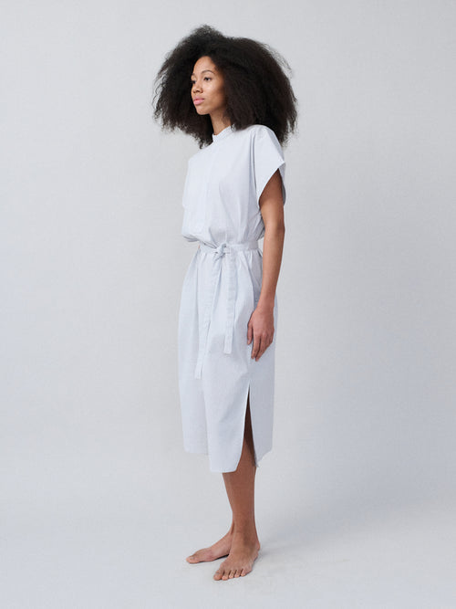 Chemisier – Cotton Microstripe Light Blue