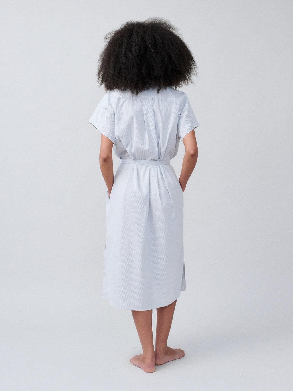 Chemisier – Cotton Microstripe Light Blue