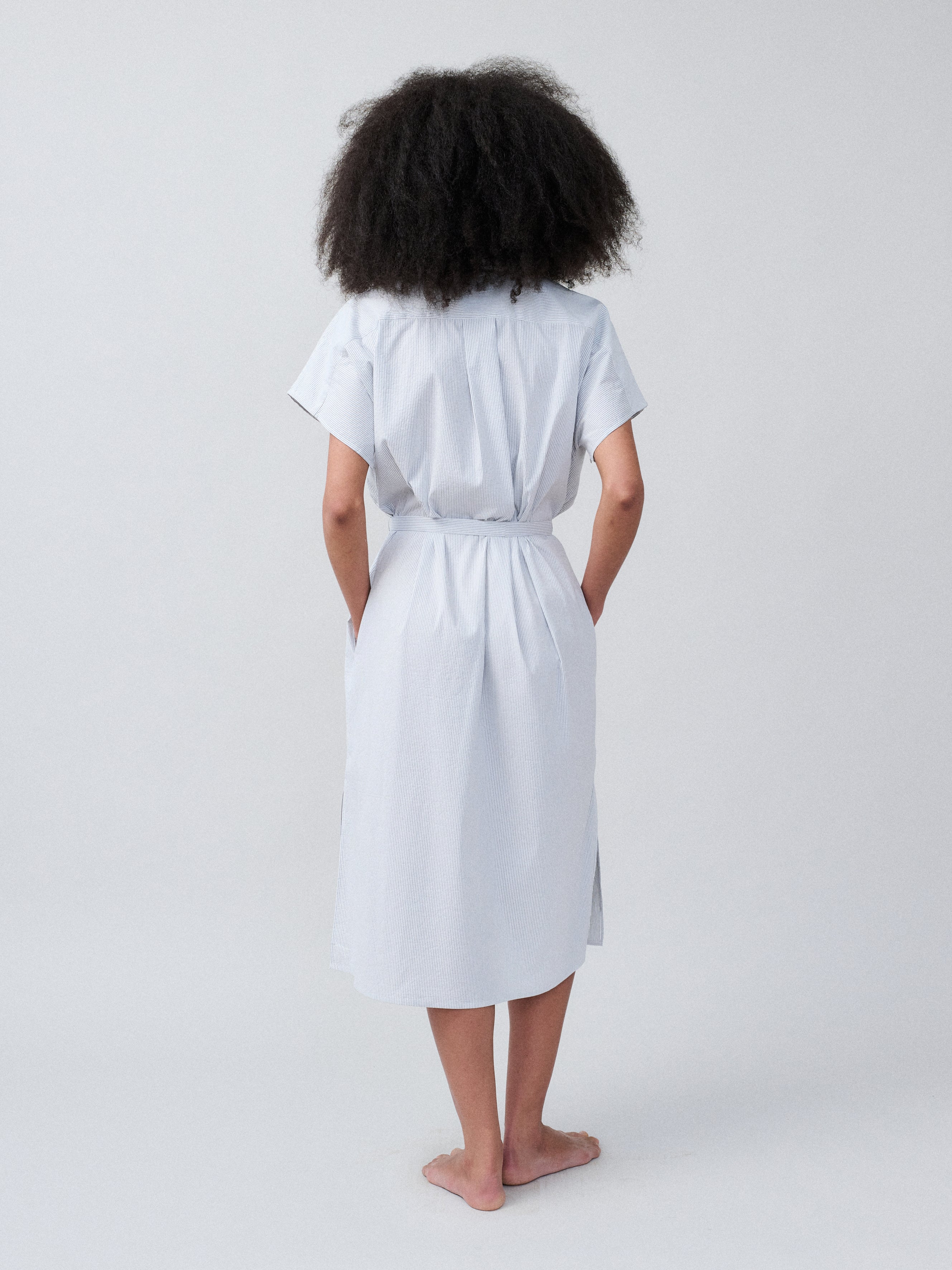 Chemisier – Cotton Microstripe Light Blue
