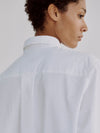 LAFINE Crisp Shirt in White cotton. Designed by Yvonne Koné. Made in Italy.