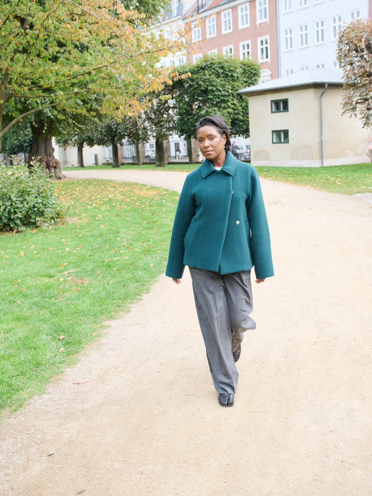 The Jacket in Bottle Green Wool