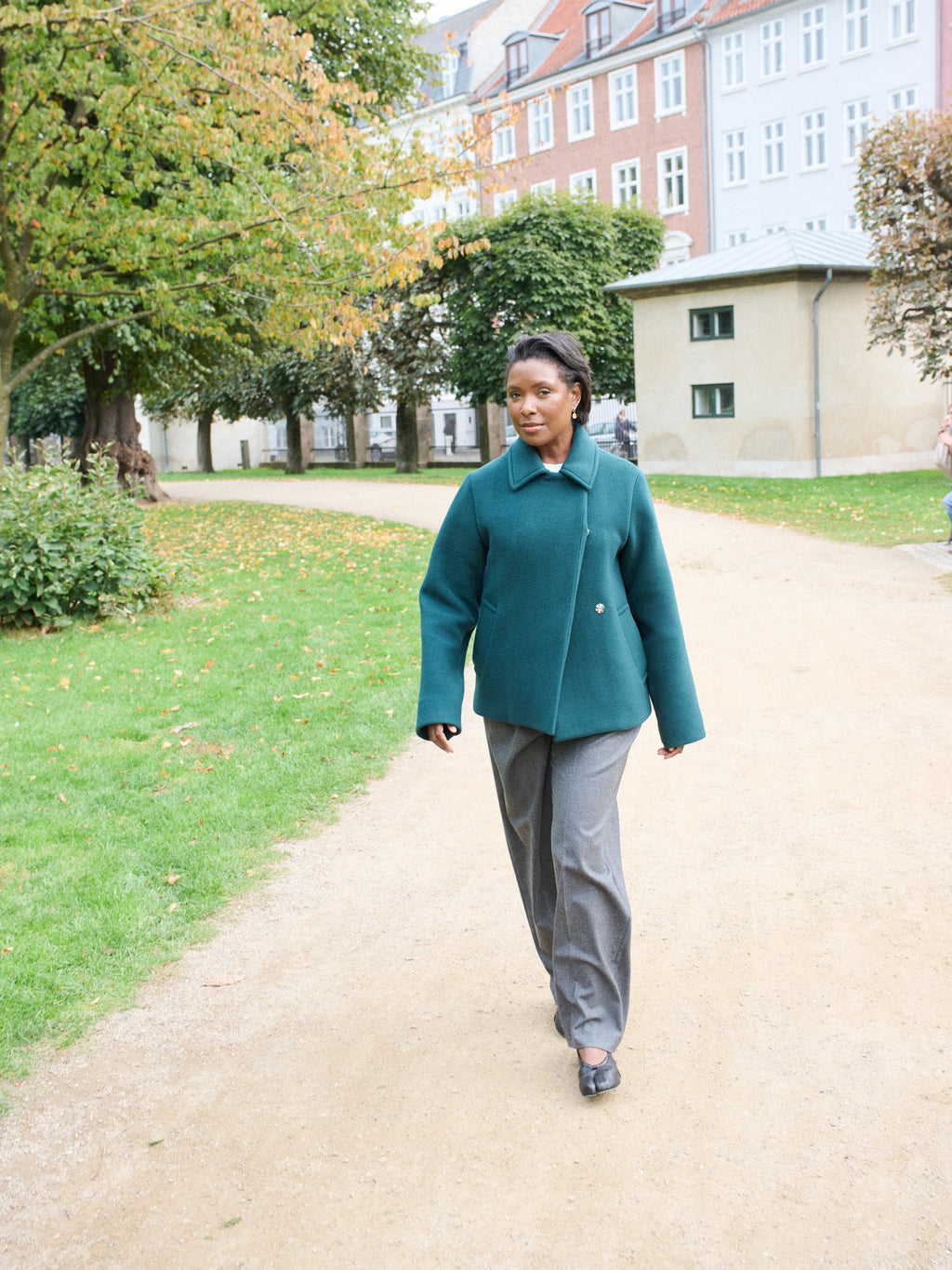 The Jacket in Bottle Green Wool