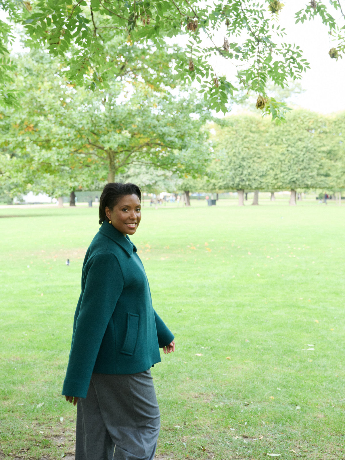 The Jacket in Bottle Green Wool