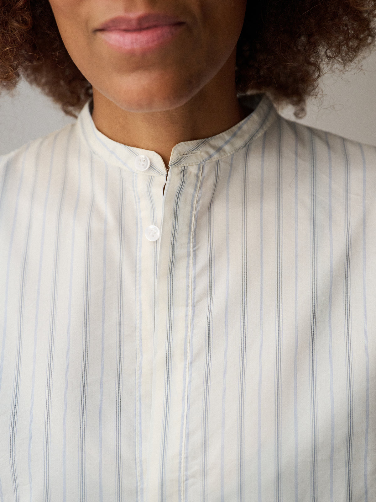 Long Pop Shirt in Faded Striped Silk 1