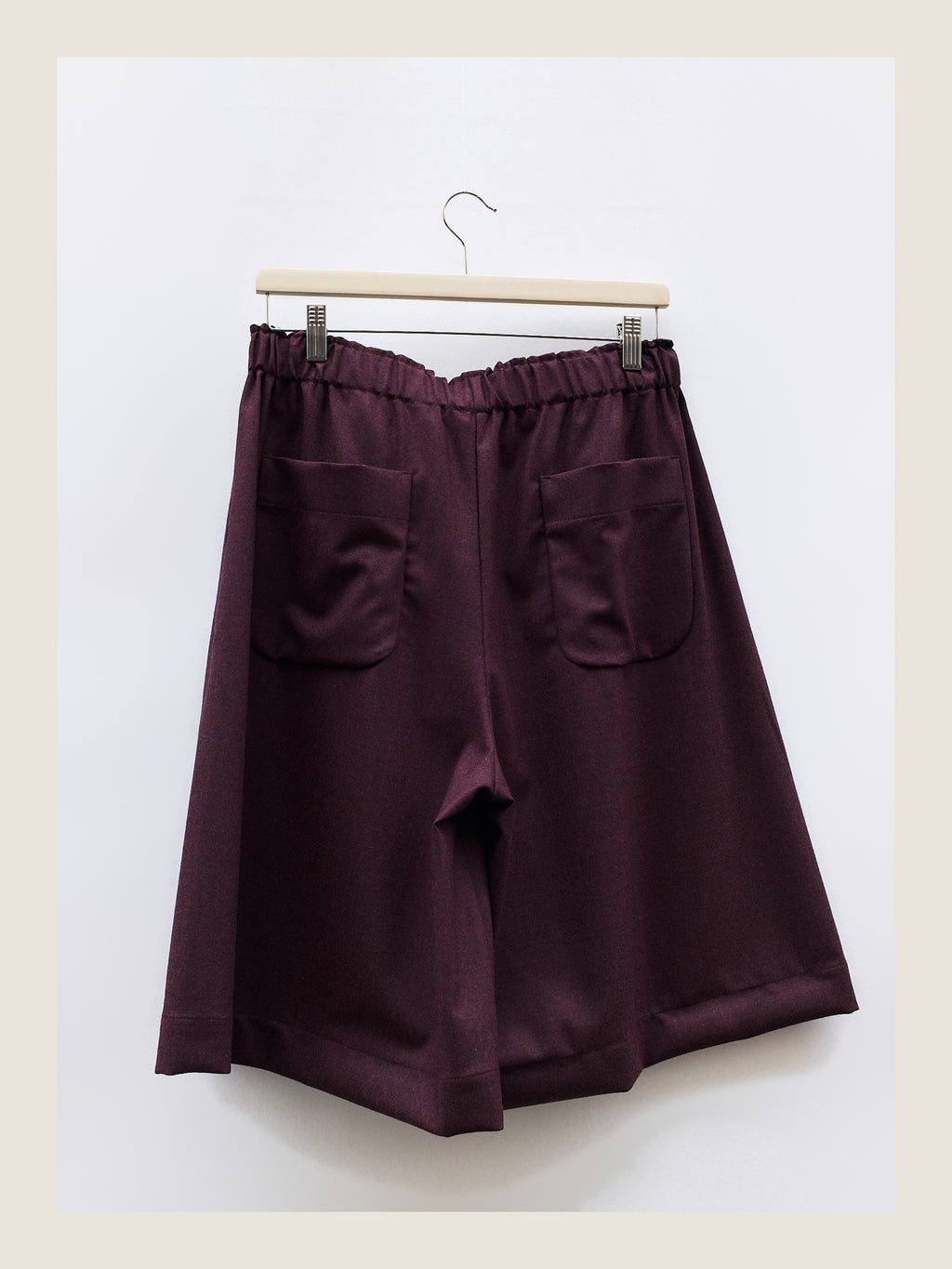 Flowy Winter Shorts in Wine Wool
