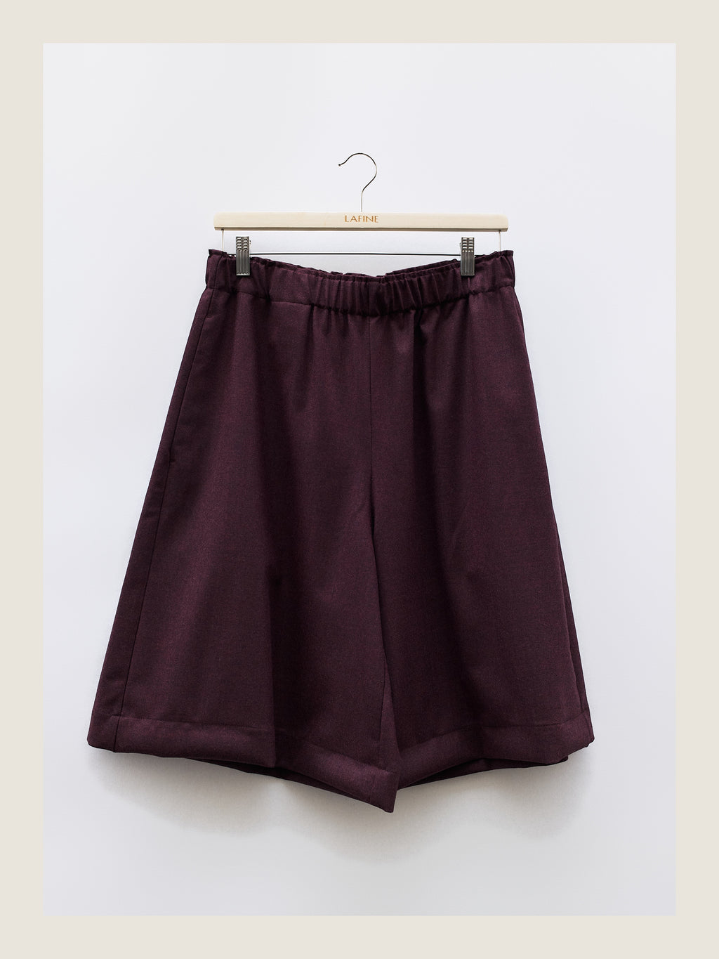 Flowy Winter Shorts in Wine Wool