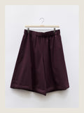 Flowy Winter Shorts in Wine Wool