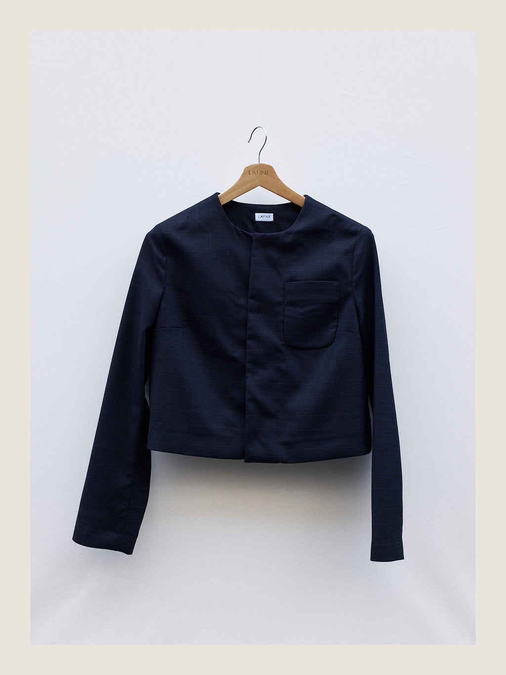 Little Set Jacket in Navy Check Wool