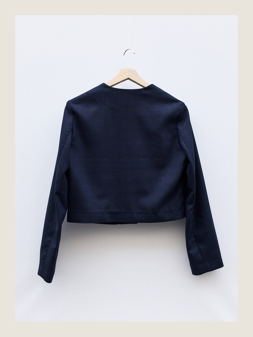 Little Set Jacket in Navy Check Wool