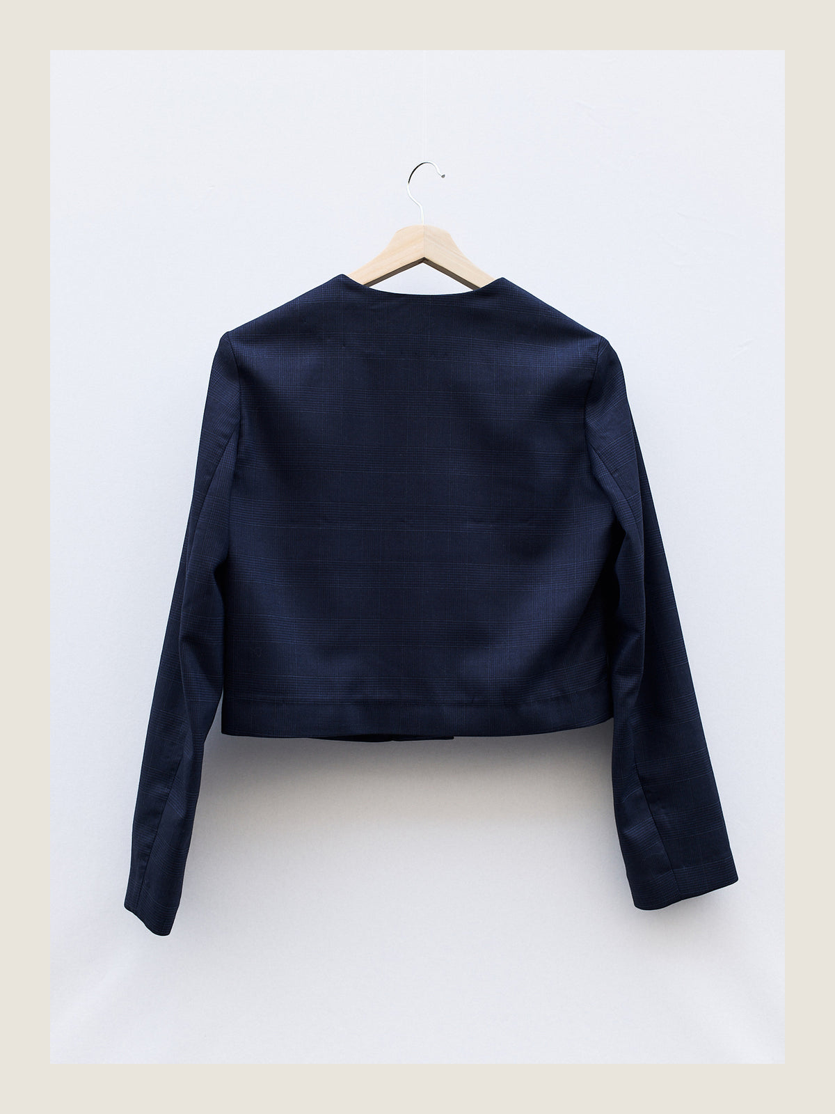 Little Set Jacket in Navy Check Wool