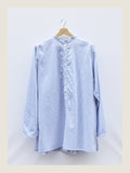 Long Pop Shirt in Blue Striped Cotton
