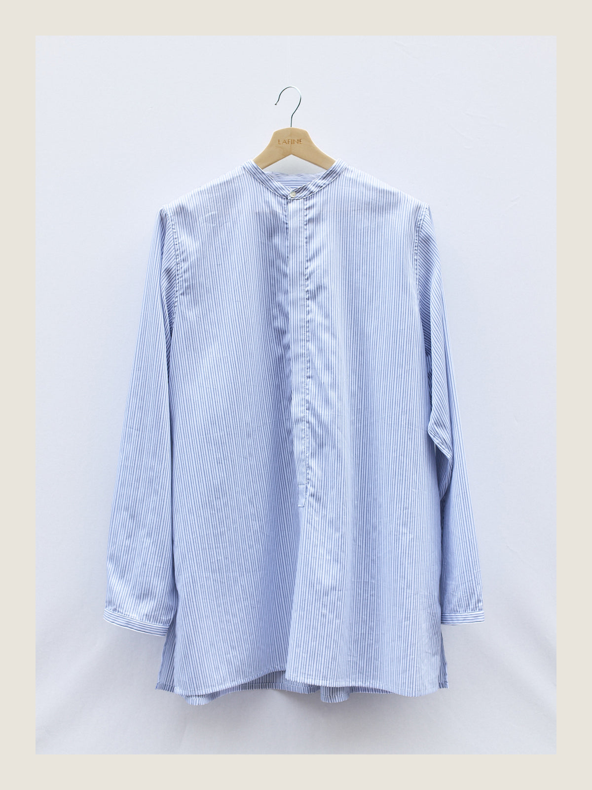 Long Pop Shirt in Blue Striped Cotton