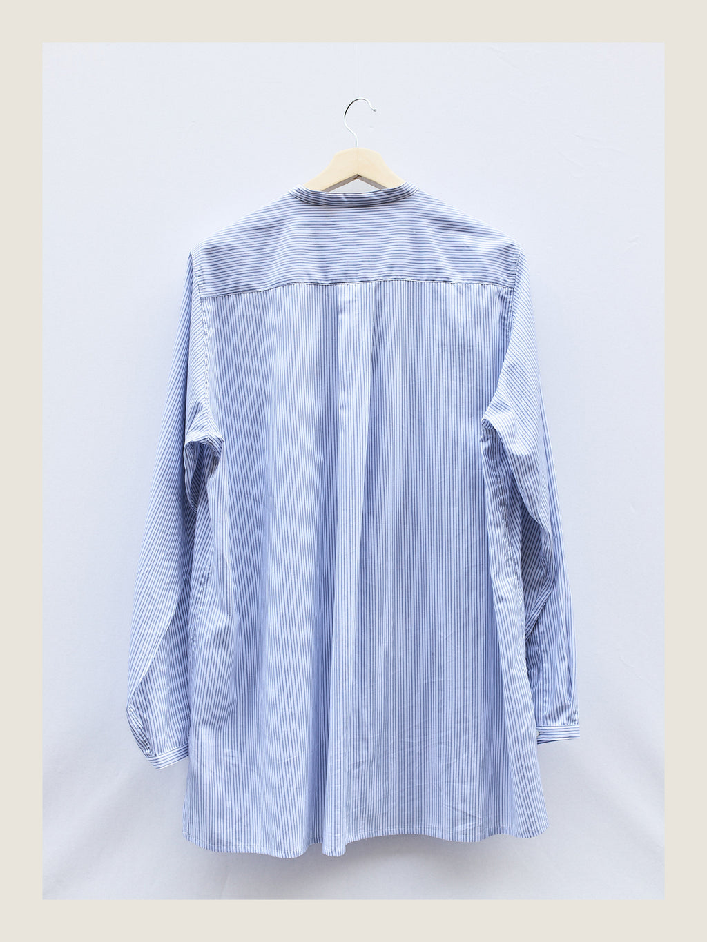 Long Pop Shirt in Blue Striped Cotton
