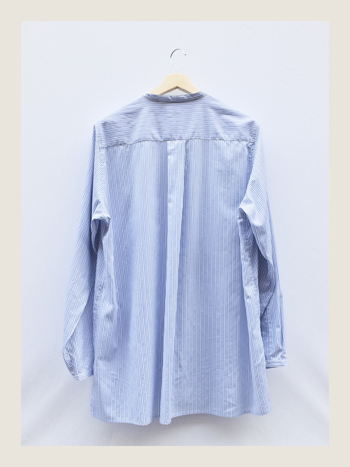 Long Pop Shirt in Blue Striped Cotton