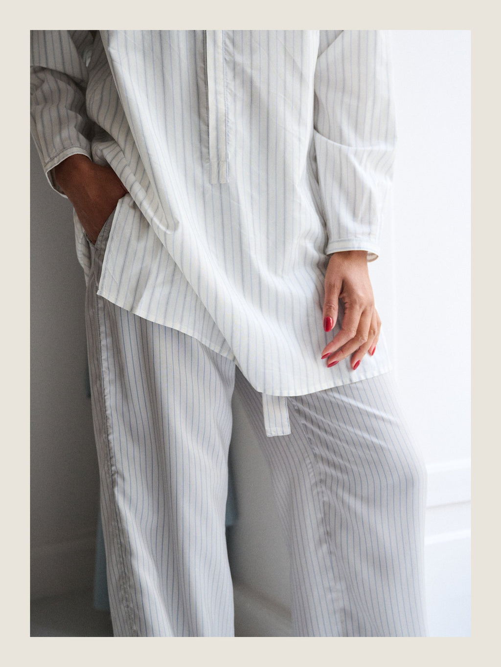 Long Pop Shirt in Faded Striped Silk 1