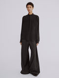 LAFINE Pop Shirt in Black cupro. Designed by Yvonne Koné. Made in Italy.