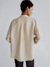 LAFINE Pop Shirt in Oat linen/nylon. Designed by Yvonne Koné. Made in Italy.