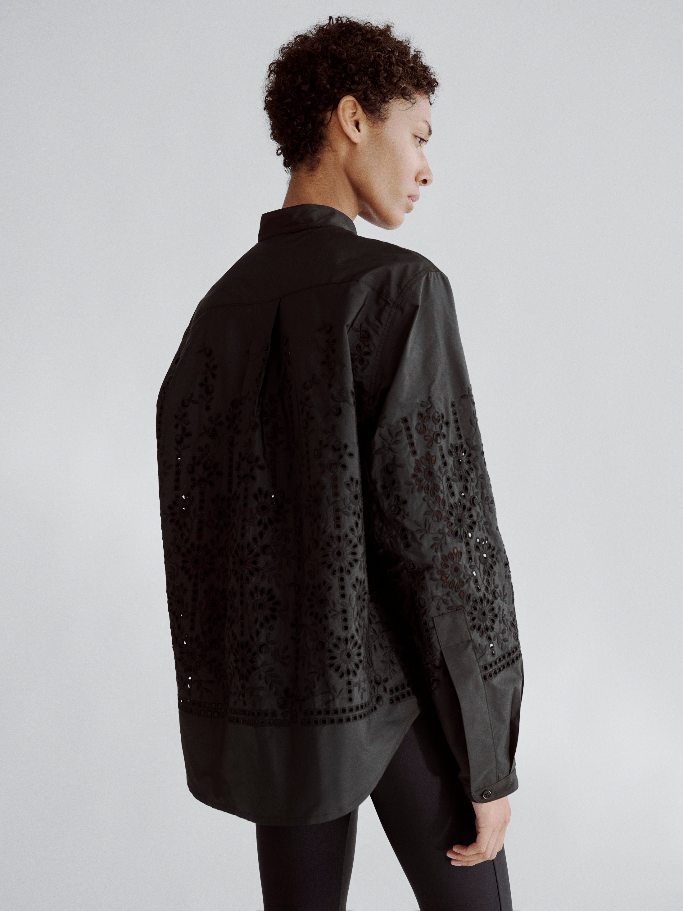 LAFINE Pop Shirt in Sangallo lace. Designed by Yvonne Koné. Made in Italy.