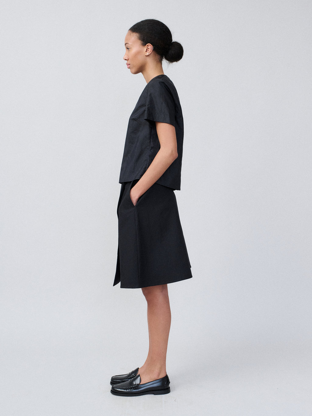 Portafoglio Skirt – Cotton Linen Black
