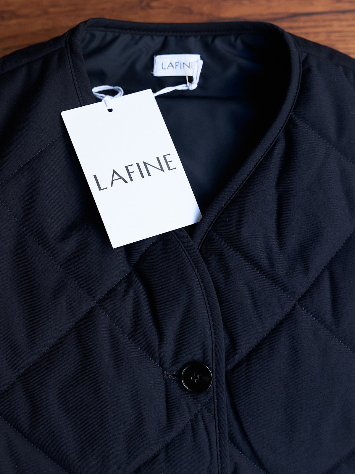 Quilted Jacket in Blue Wool