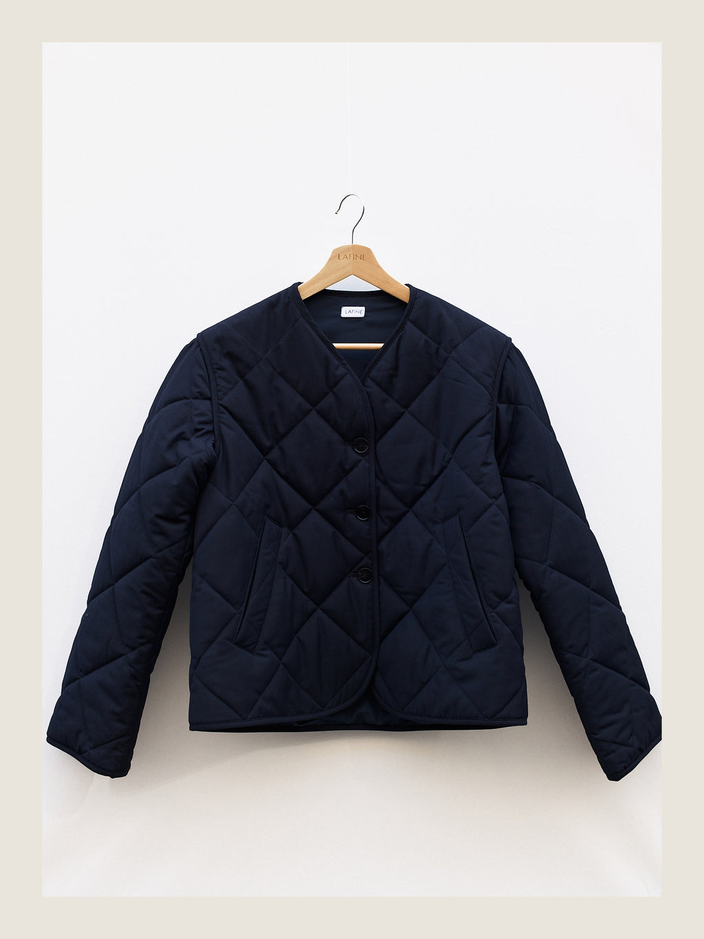 Quilted Jacket in Blue Wool