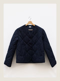 Quilted Jacket in Blue Wool