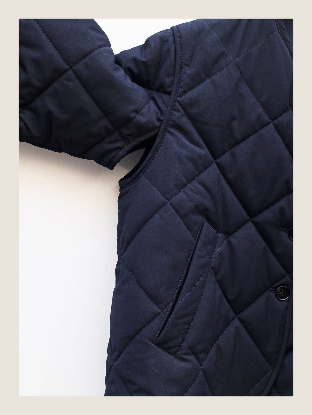 Quilted Jacket in Blue Wool