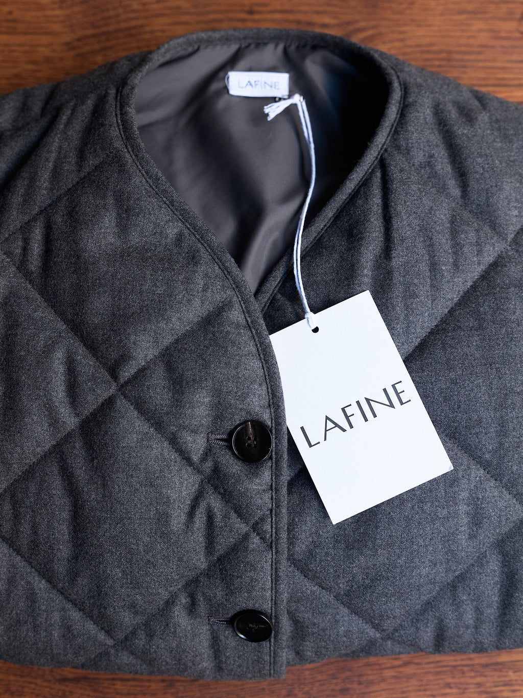 Quilted Jacket in Grey Wool