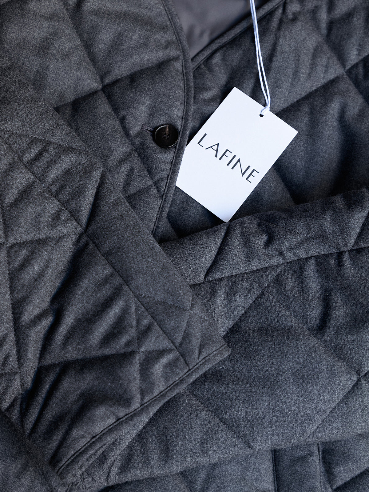 Quilted Jacket in Grey Wool