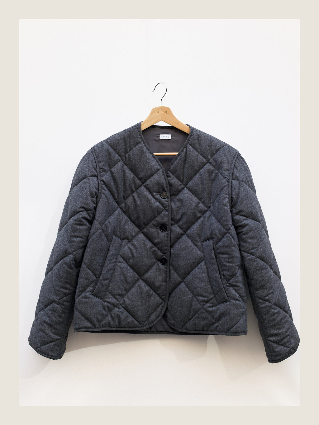 Quilted Jacket in Grey Wool