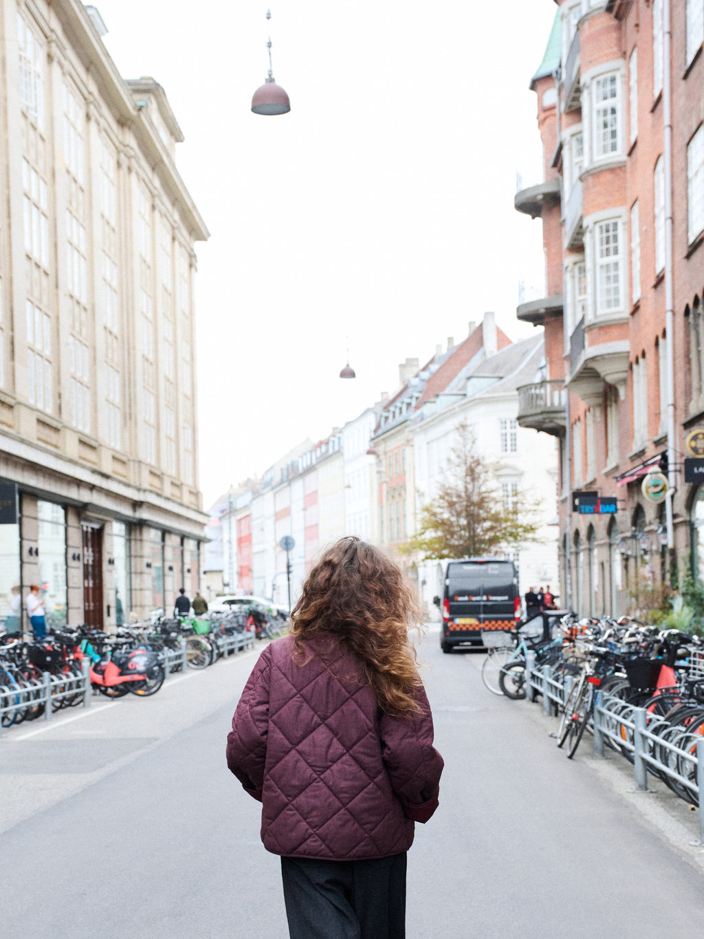 Quilted Jacket in Wine Wool