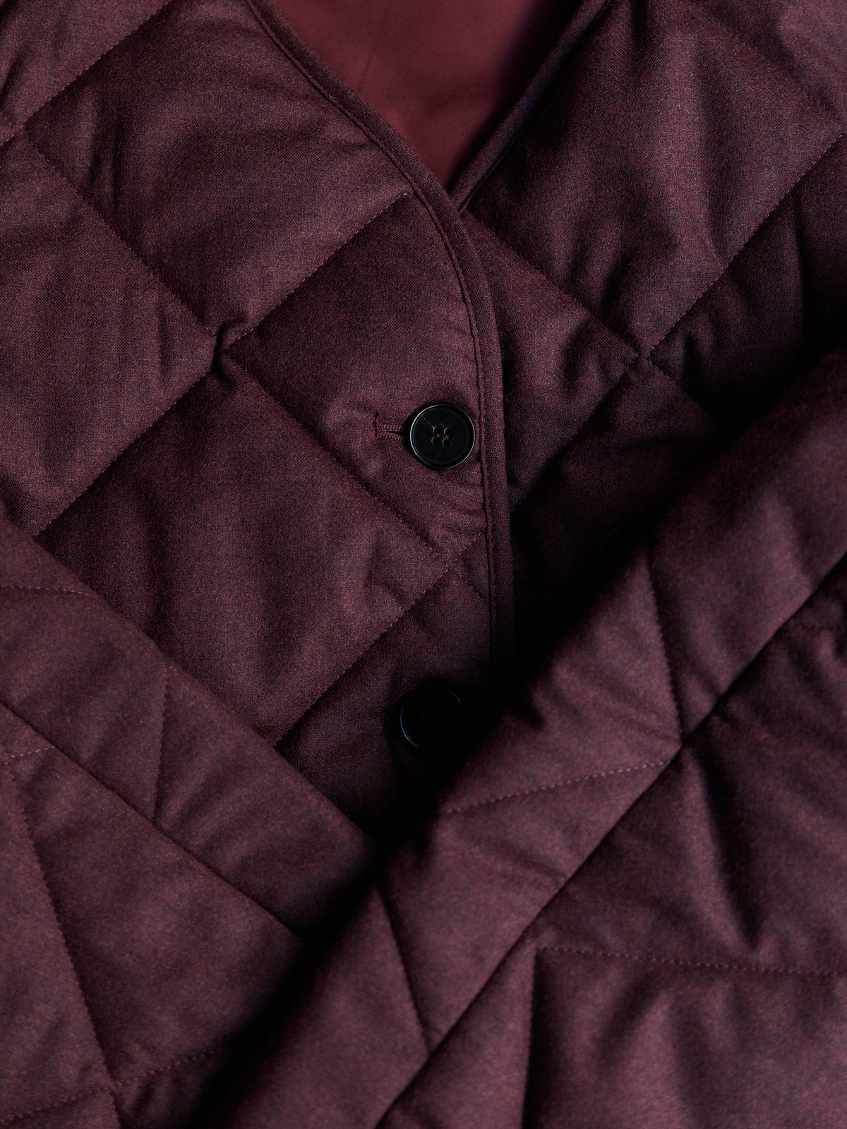 Quilted Jacket in Wine Wool