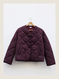 Quilted Jacket in Wine Wool