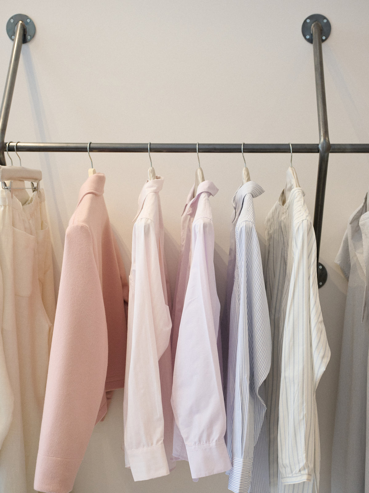 Crisp Shirt in Pale Striped Cotton