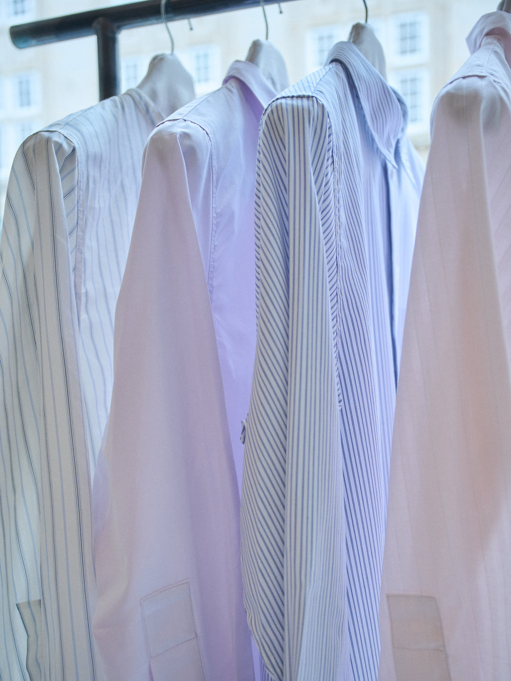 Crisp Shirt in Pale Striped Cotton