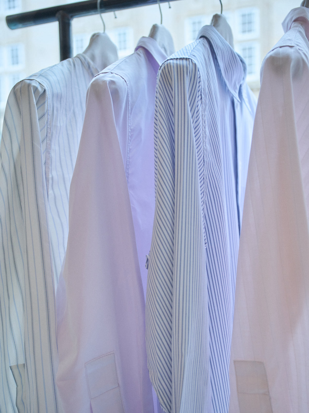 Crisp Shirt in Pale Striped Cotton