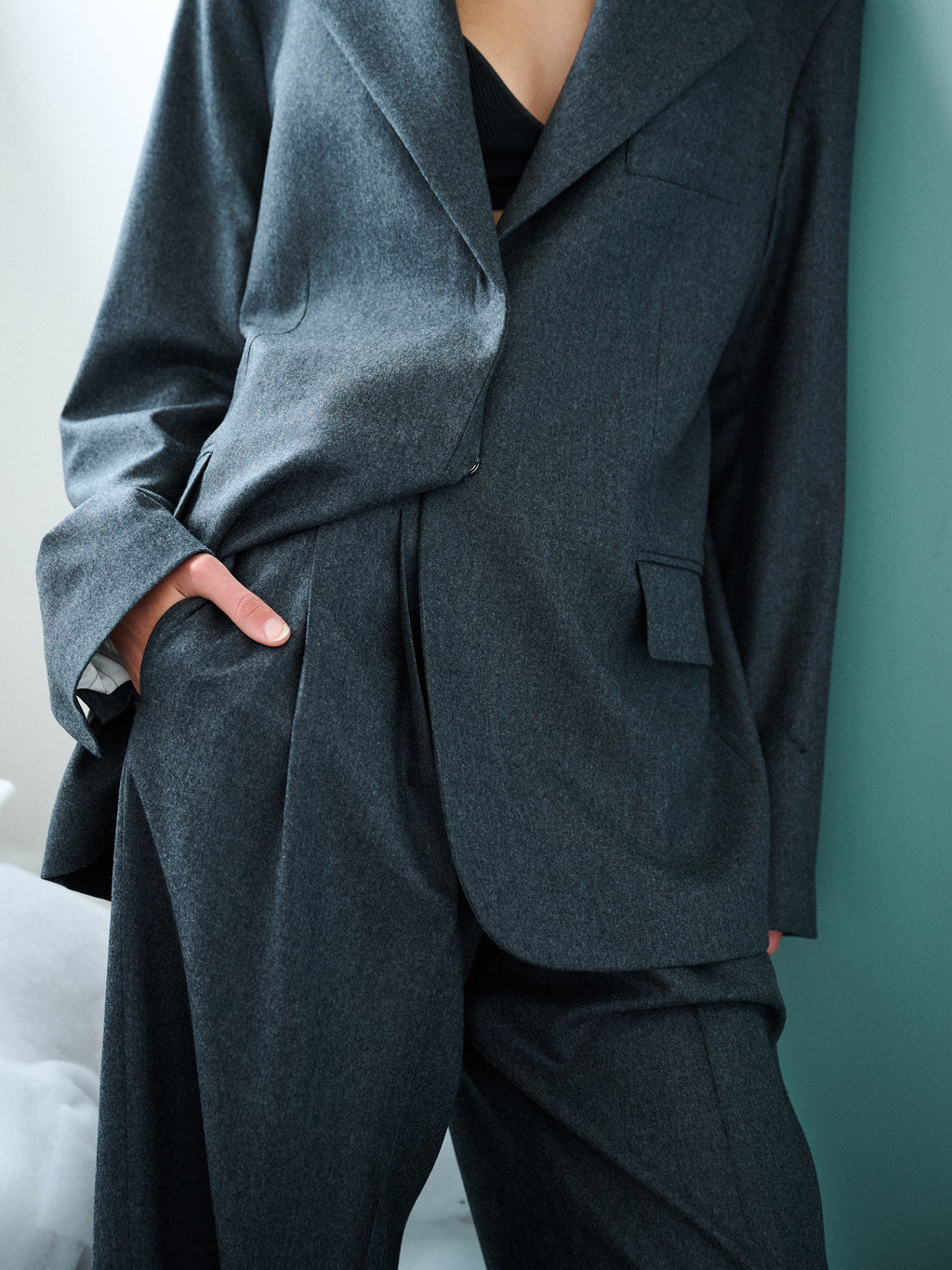 Tailored Pants in Graphite Wool