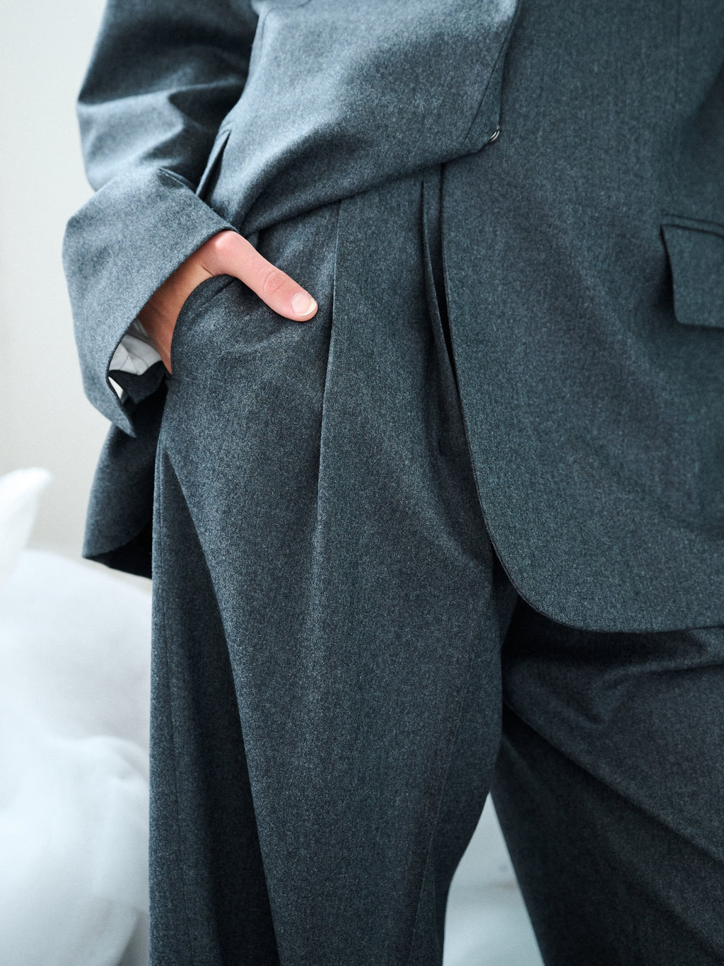 Tailored Pants in Graphite Wool