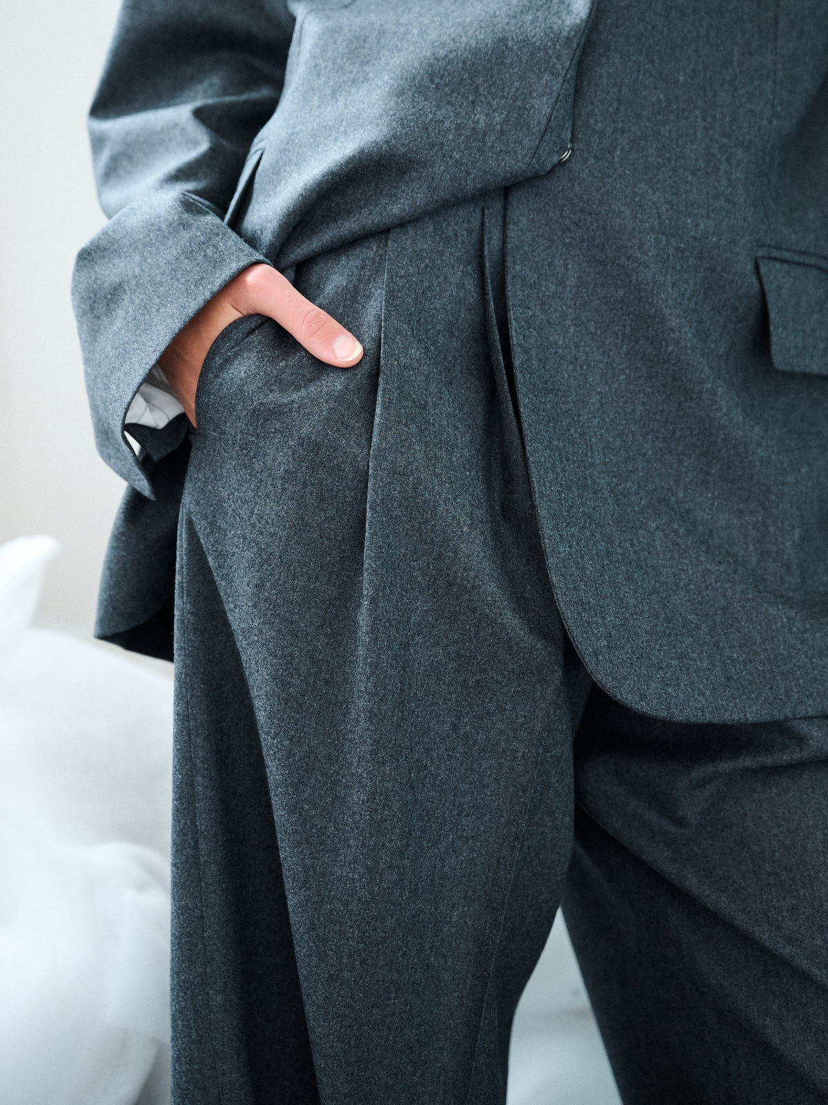 Tailored Pants in Graphite Wool