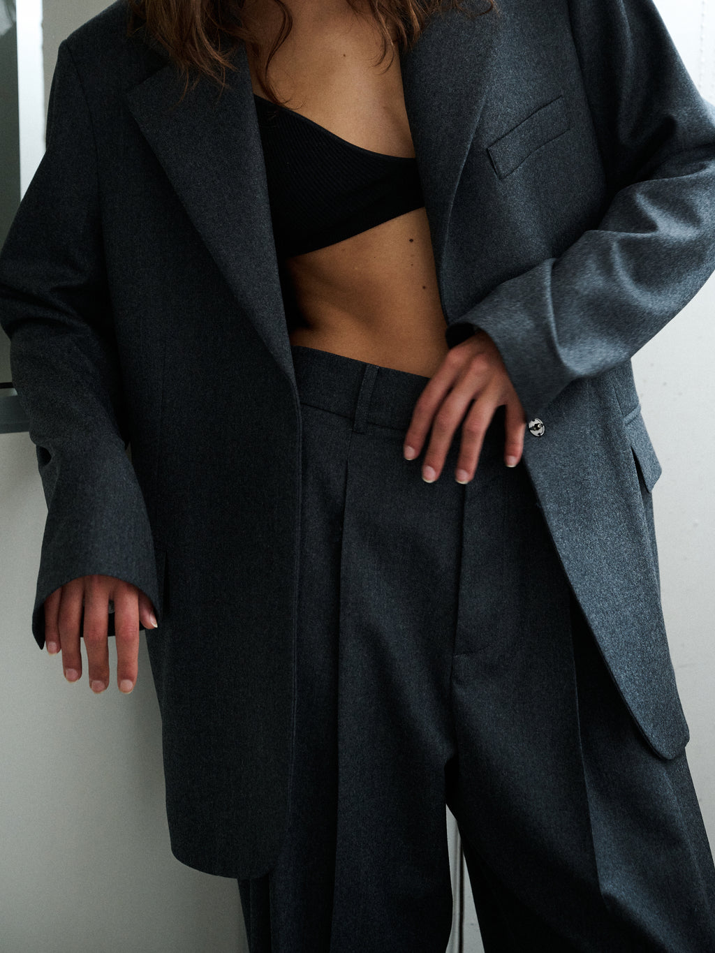 Tailored Pants in Graphite Wool