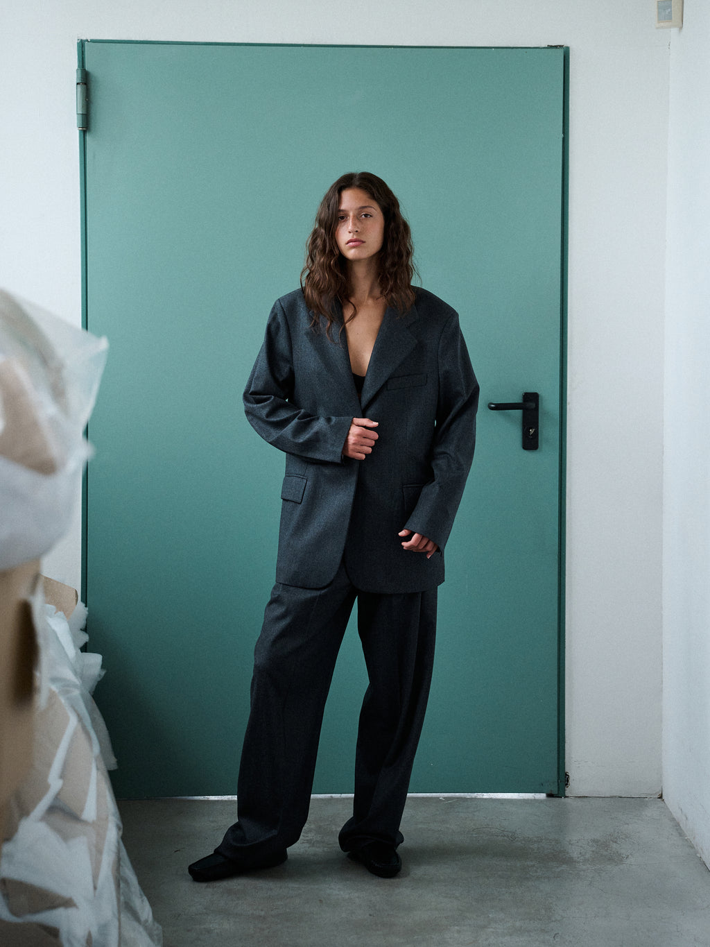 Tailored Pants in Graphite Wool